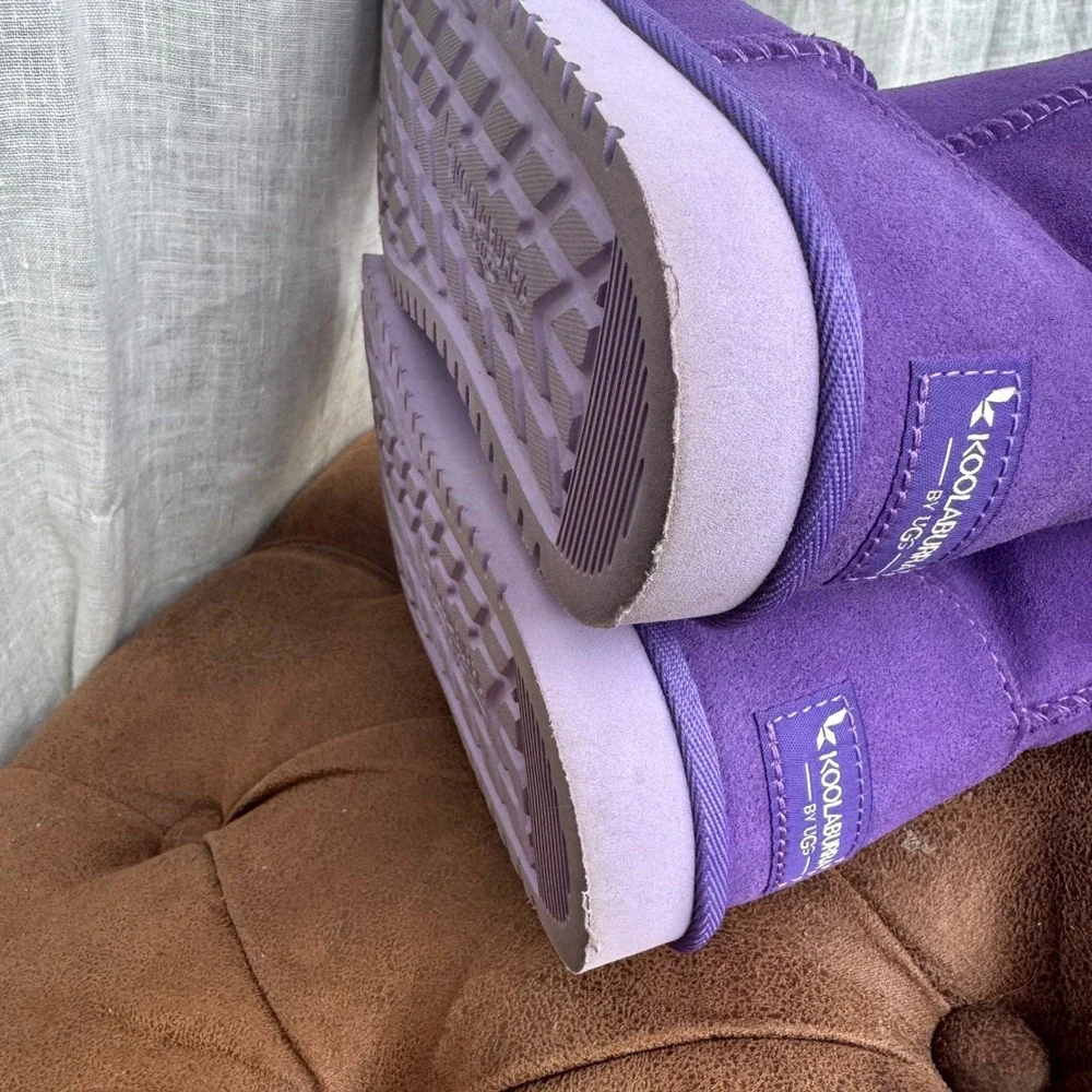 Koolaburra by UGG Boots Girls 5 Purple‎ Suede Lined Winter Boots Excellent